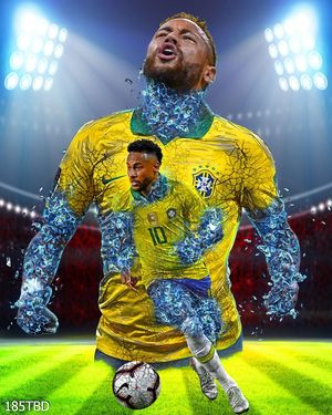 Tranh cầu thủ Neymar ngôi sao lớn của Brazil