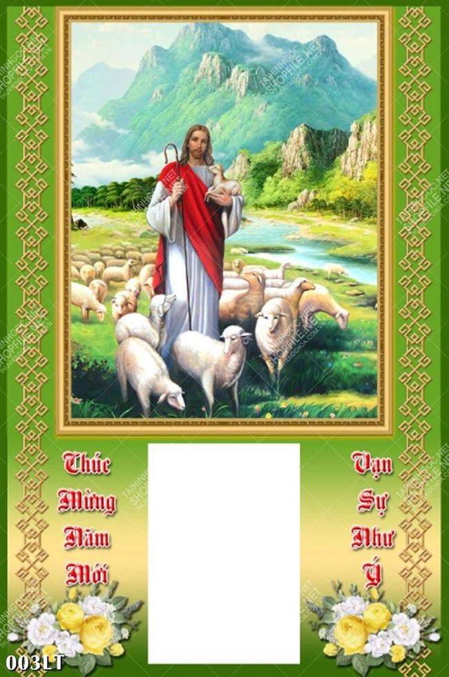 Tranh lịch chúa Giếu và đàn cừu treo tường