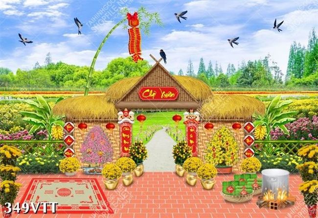 Background tranh làng quên Việt Nam mang đến sự tươi vui mới mẻ cho ngôi nhà