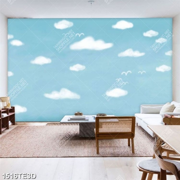 Tranh dán tường mây bay