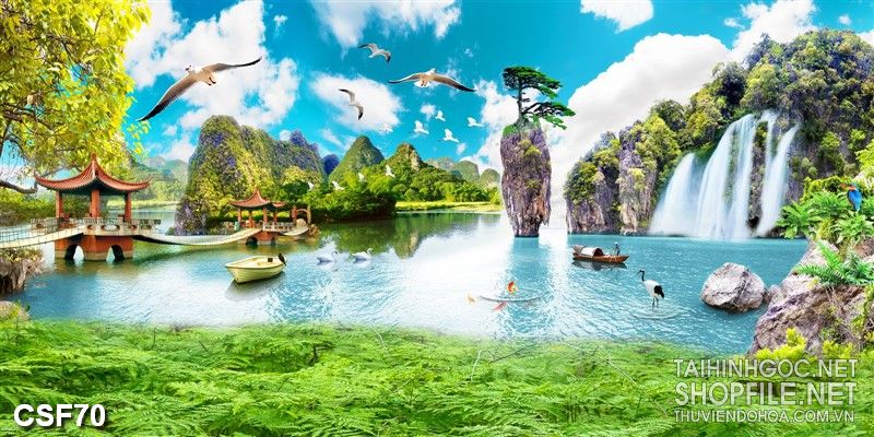 Tranh phong thủy 3d  vịnh đẹp