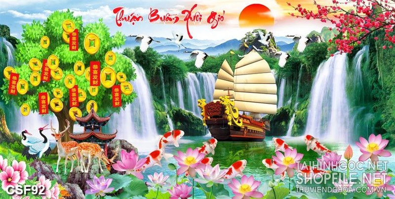 Tranh phong thủy thuận buồm xuôi gió