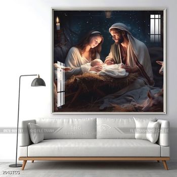 File tranh công giáo decor trang trí tường phòng thờ