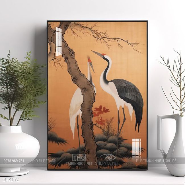 Tranh chim công hoa mẫu đơn đẹp và ý nghĩa
