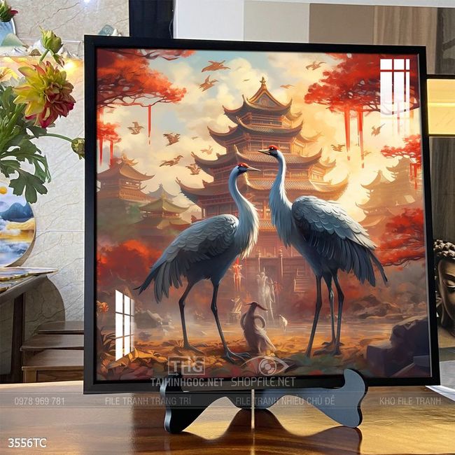 Tranh chim công hoa mẫu đơn đẹp và ý nghĩa
