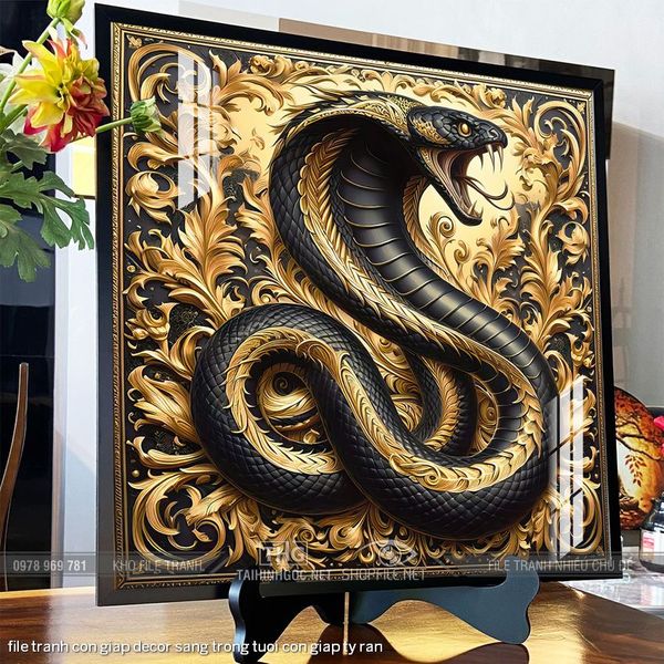 file tranh con giap decor sang trong tuoi con giap ty ran