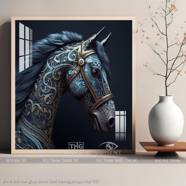 file tranh con giap decor tuoi con ngua ngo dep 021