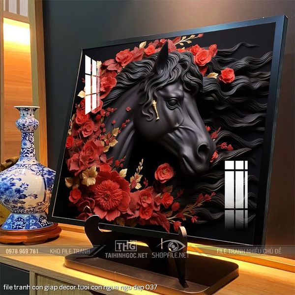 file tranh con giap decor tuoi con ngua ngo dep 037