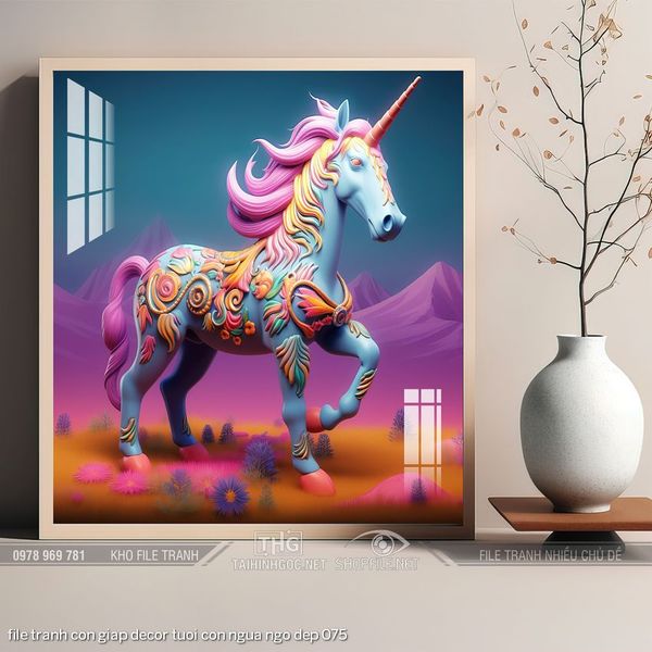 file tranh con giap decor tuoi con ngua ngo dep 075