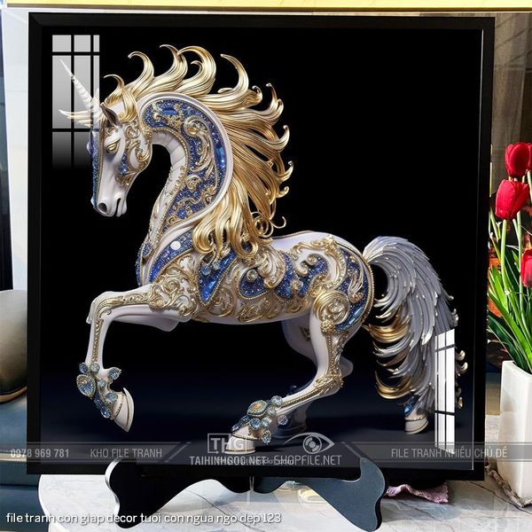 file tranh con giap decor tuoi con ngua ngo dep 123