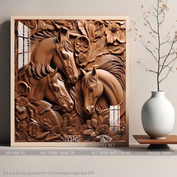 file tranh con giap decor tuoi con ngua ngo dep 176