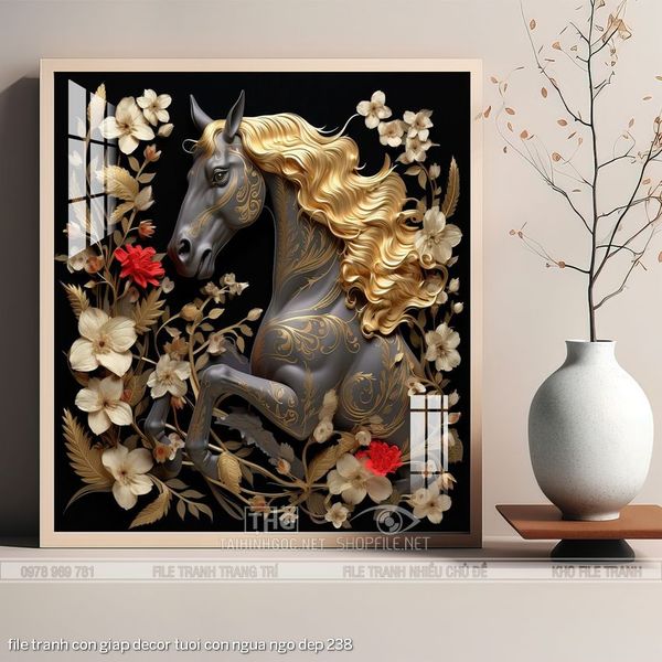 file tranh con giap decor tuoi con ngua ngo dep 238