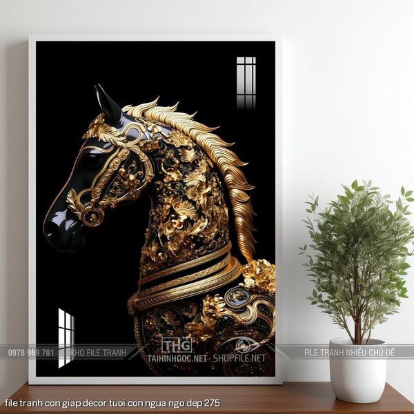 file tranh con giap decor tuoi con ngua ngo dep 275