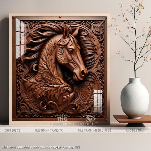 file tranh con giap decor tuoi con ngua ngo dep 321
