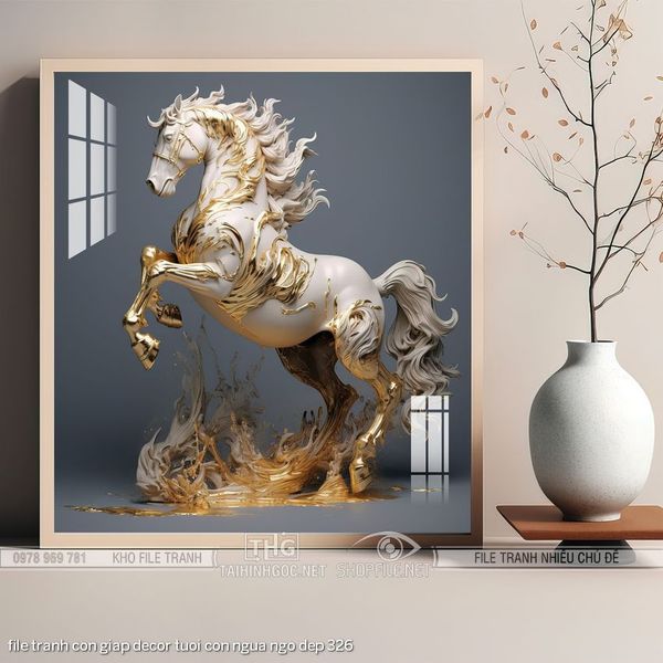 file tranh con giap decor tuoi con ngua ngo dep 326