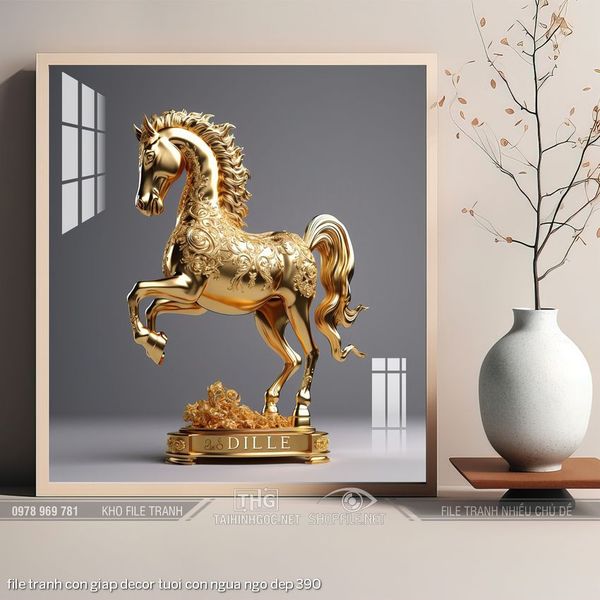 file tranh con giap decor tuoi con ngua ngo dep 390