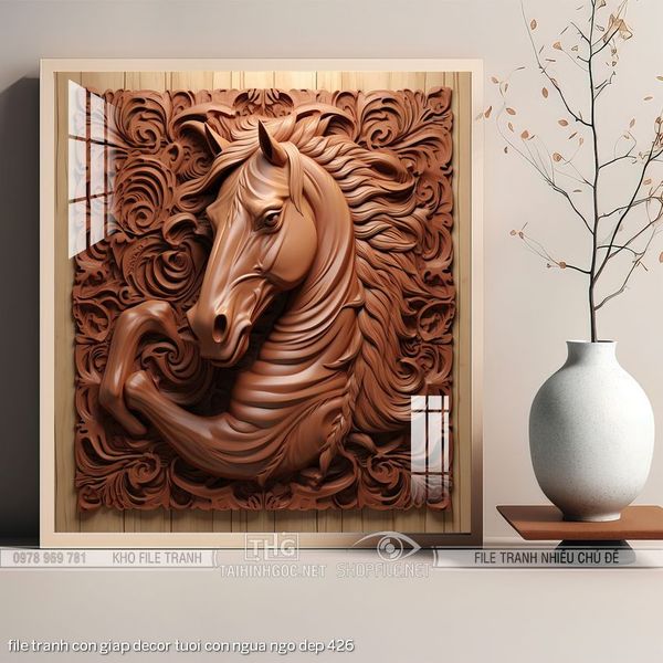 file tranh con giap decor tuoi con ngua ngo dep 426
