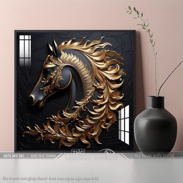 file tranh con giap decor tuoi con ngua ngo dep 445