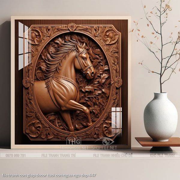 file tranh con giap decor tuoi con ngua ngo dep 447