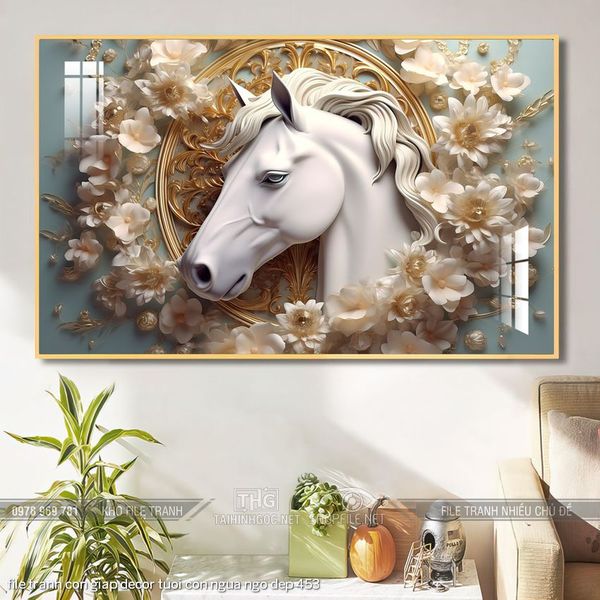 file tranh con giap decor tuoi con ngua ngo dep 453