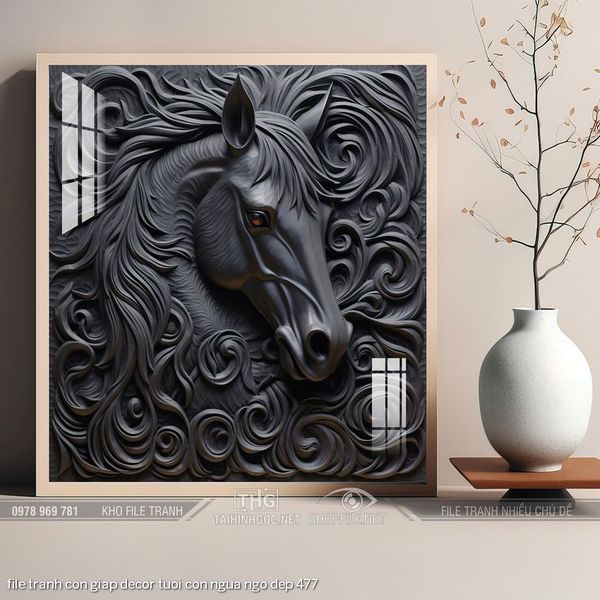 file tranh con giap decor tuoi con ngua ngo dep 477