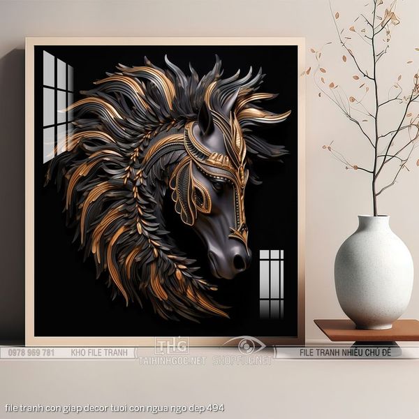 file tranh con giap decor tuoi con ngua ngo dep 494