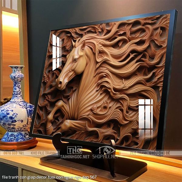 file tranh con giap decor tuoi con ngua ngo dep 567
