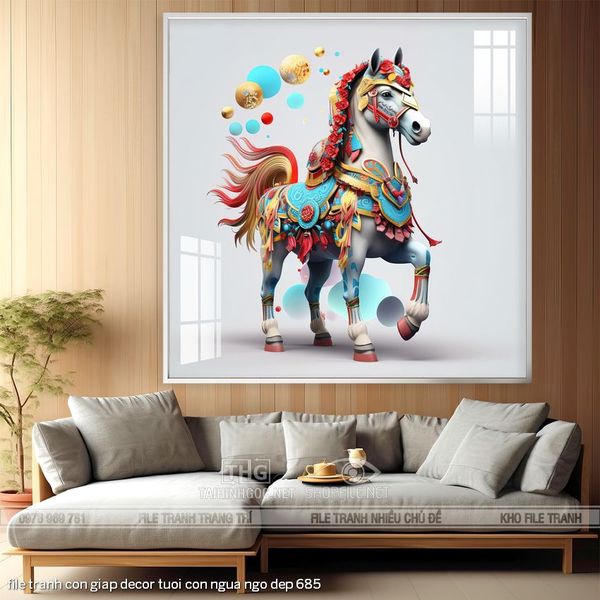 file tranh con giap decor tuoi con ngua ngo dep 685
