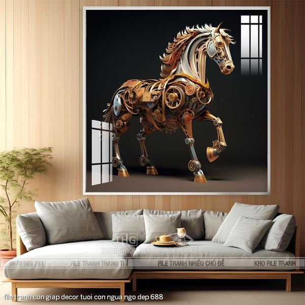 file tranh con giap decor tuoi con ngua ngo dep 688