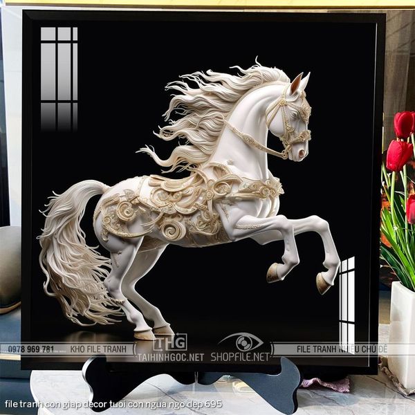 file tranh con giap decor tuoi con ngua ngo dep 695