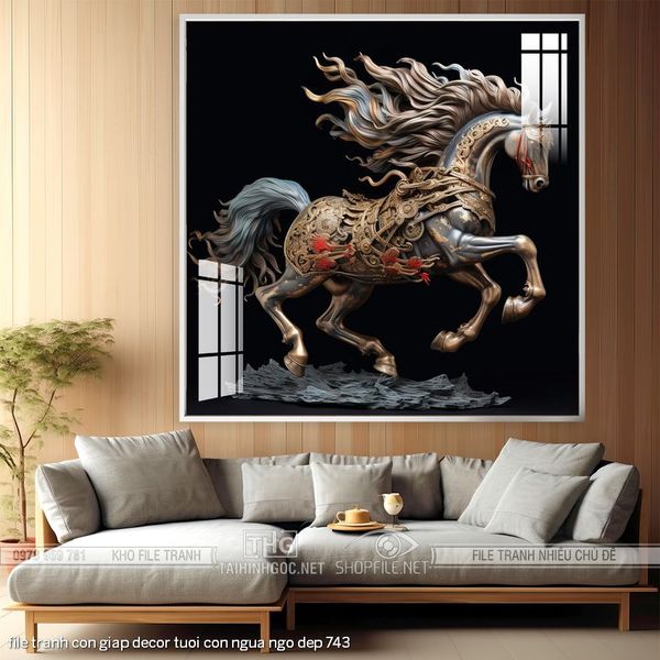 file tranh con giap decor tuoi con ngua ngo dep 743