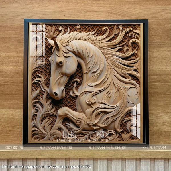 file tranh con giap decor tuoi con ngua ngo dep 760