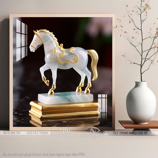 file tranh con giap decor tuoi con ngua ngo dep 769