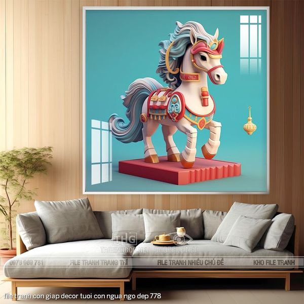 file tranh con giap decor tuoi con ngua ngo dep 778