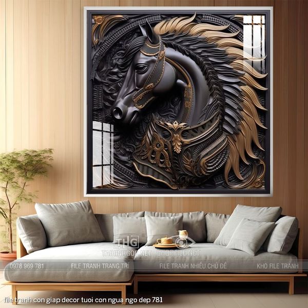 file tranh con giap decor tuoi con ngua ngo dep 781