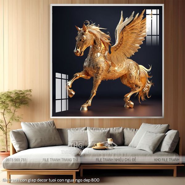 file tranh con giap decor tuoi con ngua ngo dep 800