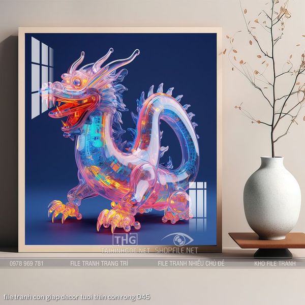 file tranh con giap decor tuoi thin con rong 045