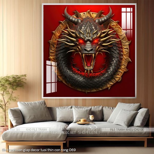 file tranh con giap decor tuoi thin con rong 069
