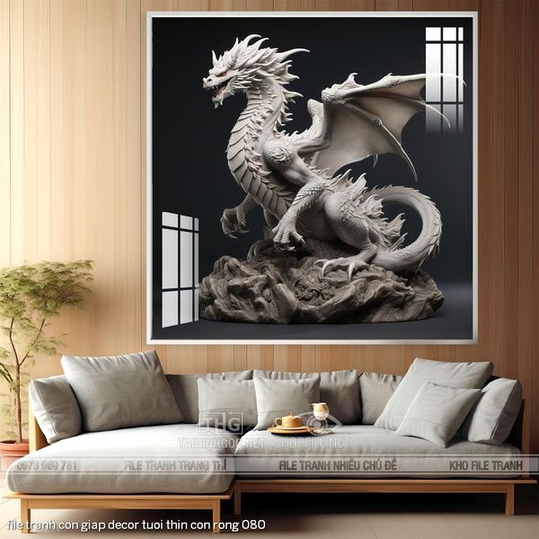 file tranh con giap decor tuoi thin con rong 080