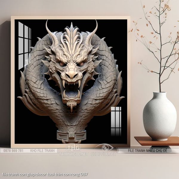 file tranh con giap decor tuoi thin con rong 087