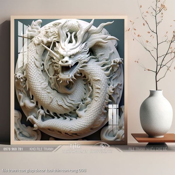 file tranh con giap decor tuoi thin con rong 098