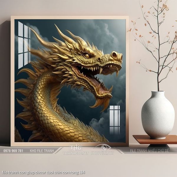 file tranh con giap decor tuoi thin con rong 114