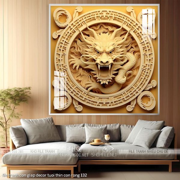 file tranh con giap decor tuoi thin con rong 132