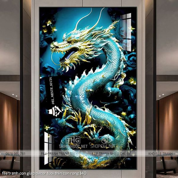 file tranh con giap decor tuoi thin con rong 140