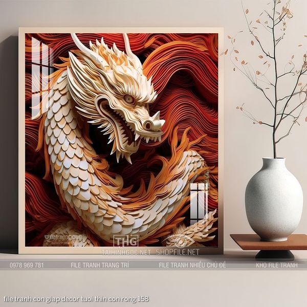file tranh con giap decor tuoi thin con rong 158