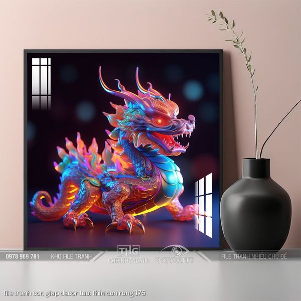 file tranh con giap decor tuoi thin con rong 176