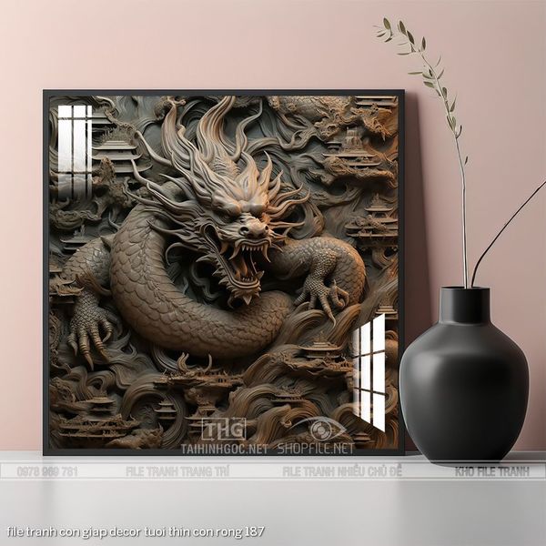 file tranh con giap decor tuoi thin con rong 187