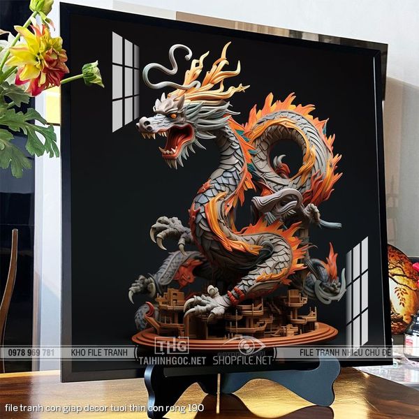 file tranh con giap decor tuoi thin con rong 190