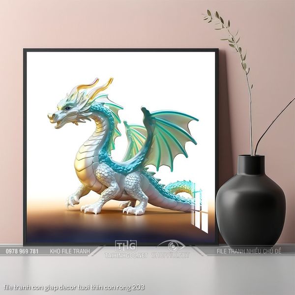 file tranh con giap decor tuoi thin con rong 203