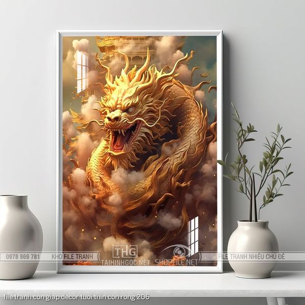 file tranh con giap decor tuoi thin con rong 206